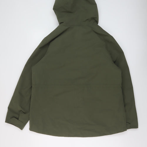 Marks and Spencer Womens Green Rain Coat Coat Size 14 Zip