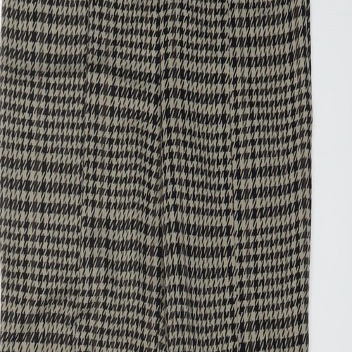 H&M Womens Brown Geometric Polyester Trousers Size S L29 in Regular