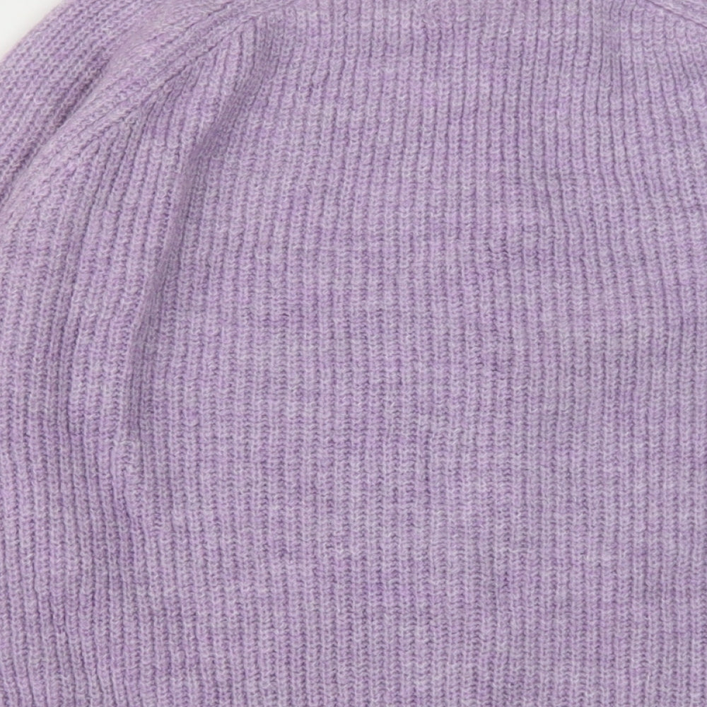 Only Womens Purple Mock Neck Acrylic Pullover Jumper Size XL