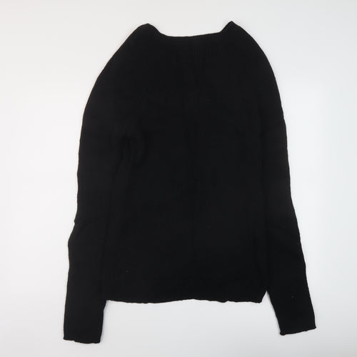 Gap Mens Black Round Neck Acrylic Pullover Jumper Size XL Long Sleeve