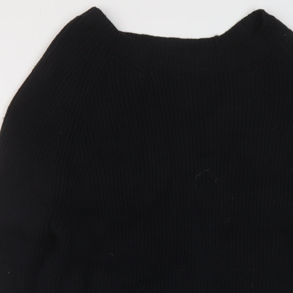 Gap Mens Black Round Neck Acrylic Pullover Jumper Size XL Long Sleeve