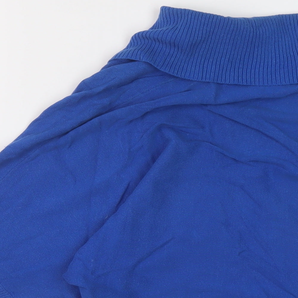 New Look Womens Blue Roll Neck Cotton Pullover Jumper Size 6