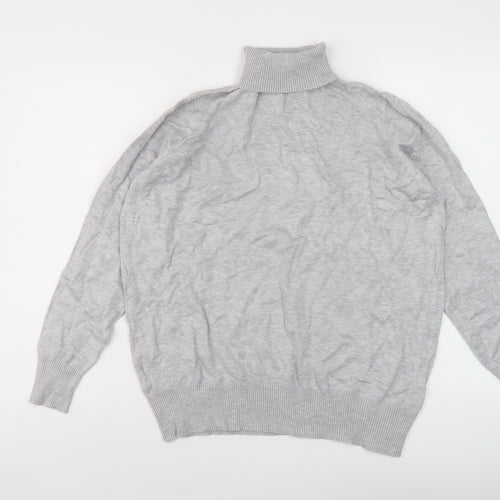 Cpasule Womens Grey Roll Neck Viscose Pullover Jumper Size 16