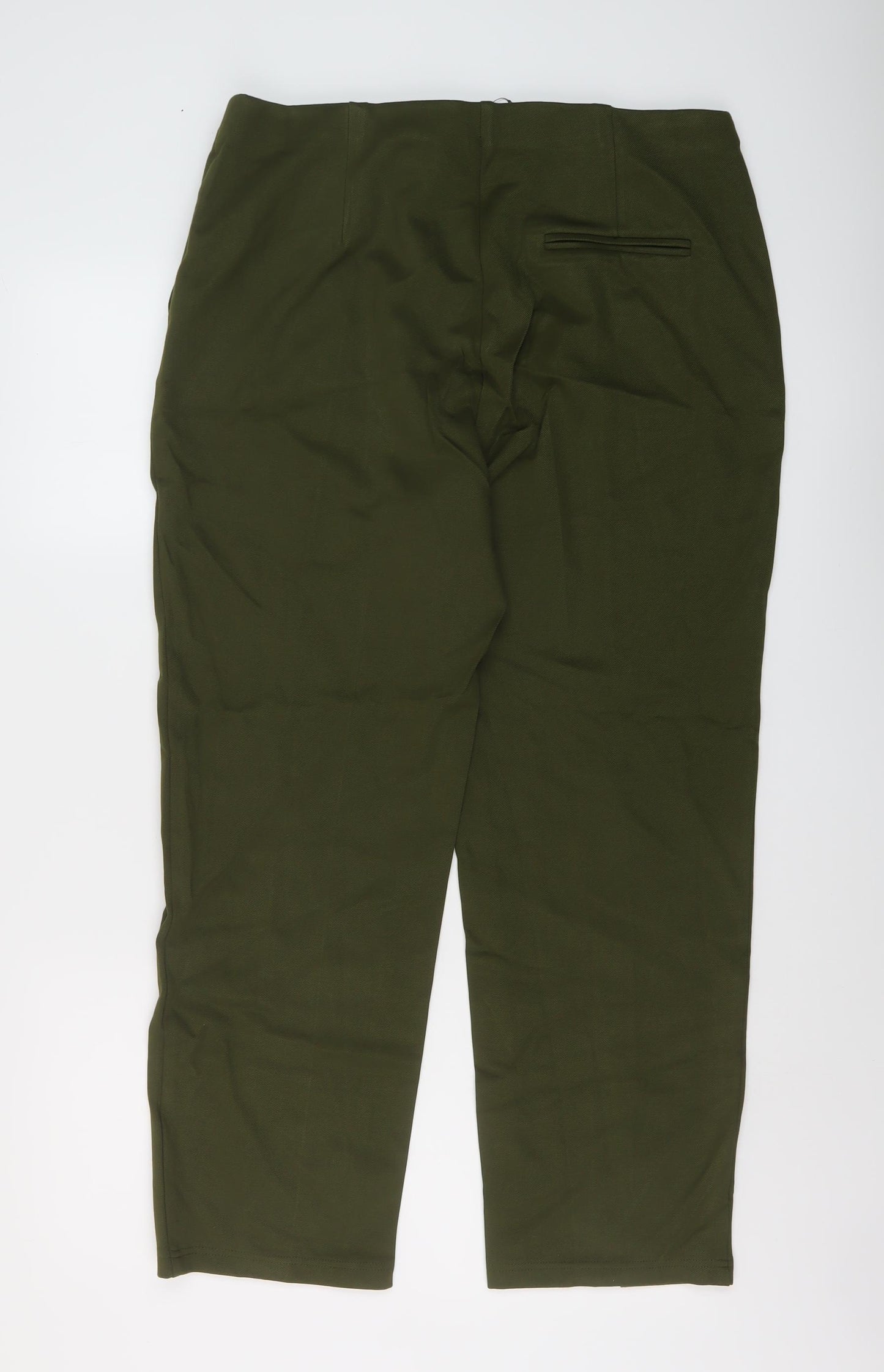 Marks and Spencer Womens Green Viscose Trousers Size 16 L27 in Regular