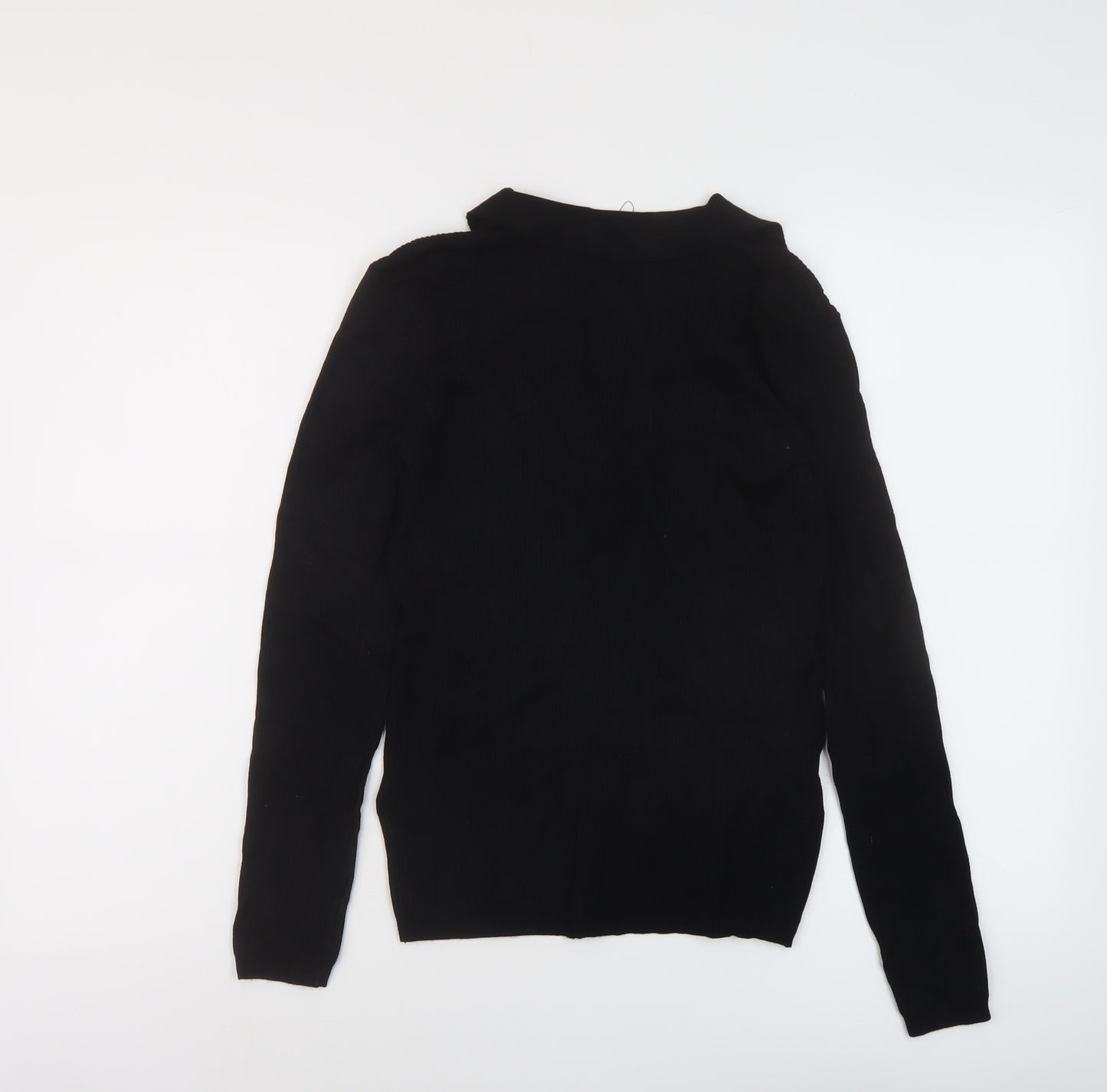 Marks and Spencer Womens Black V-Neck Viscose Pullover Jumper Size 8