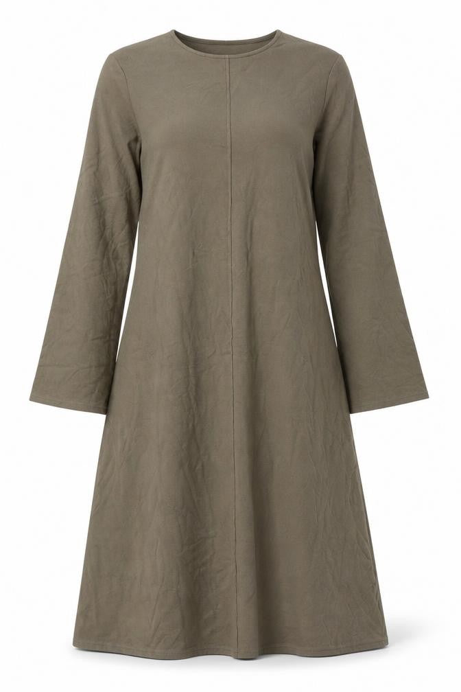 Marks and1 Womens Beige Polyester A-Line Size 12 Round Neck Pullover