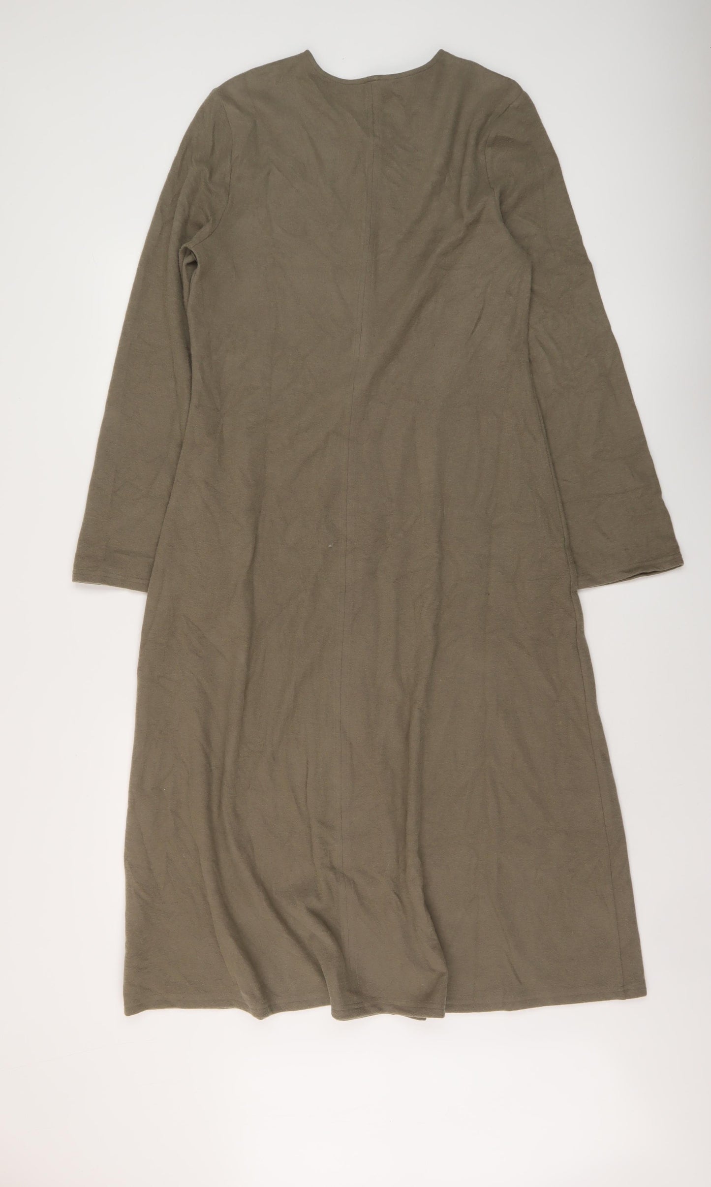 Marks and1 Womens Beige Polyester A-Line Size 12 Round Neck Pullover