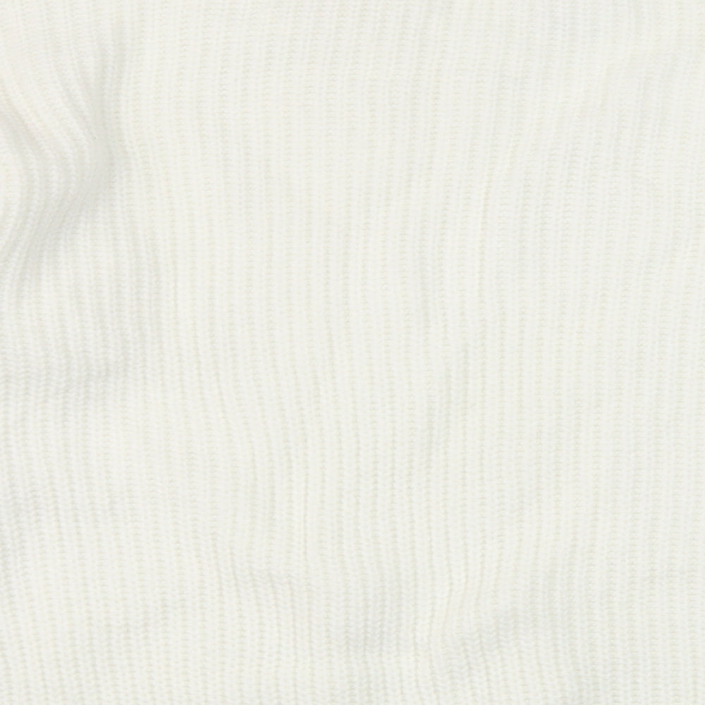 Marks and Spencer Womens Ivory V-Neck Polyester Pullover Jumper Size M