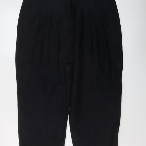 Marks and Spencer Womens Blue Cotton Trousers Size 16 L24 in Regular Button