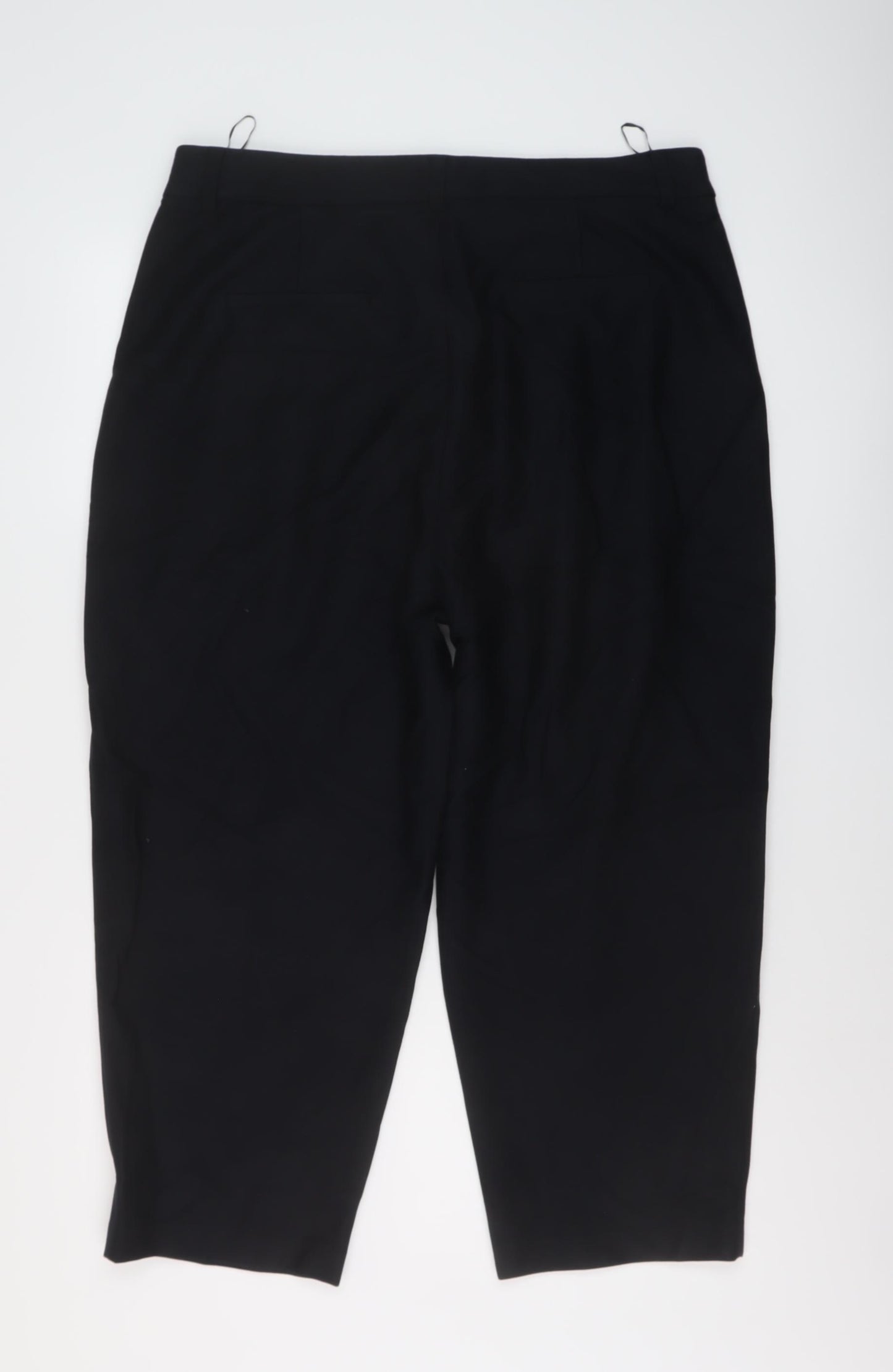 Marks and Spencer Womens Blue Cotton Trousers Size 16 L24 in Regular Button