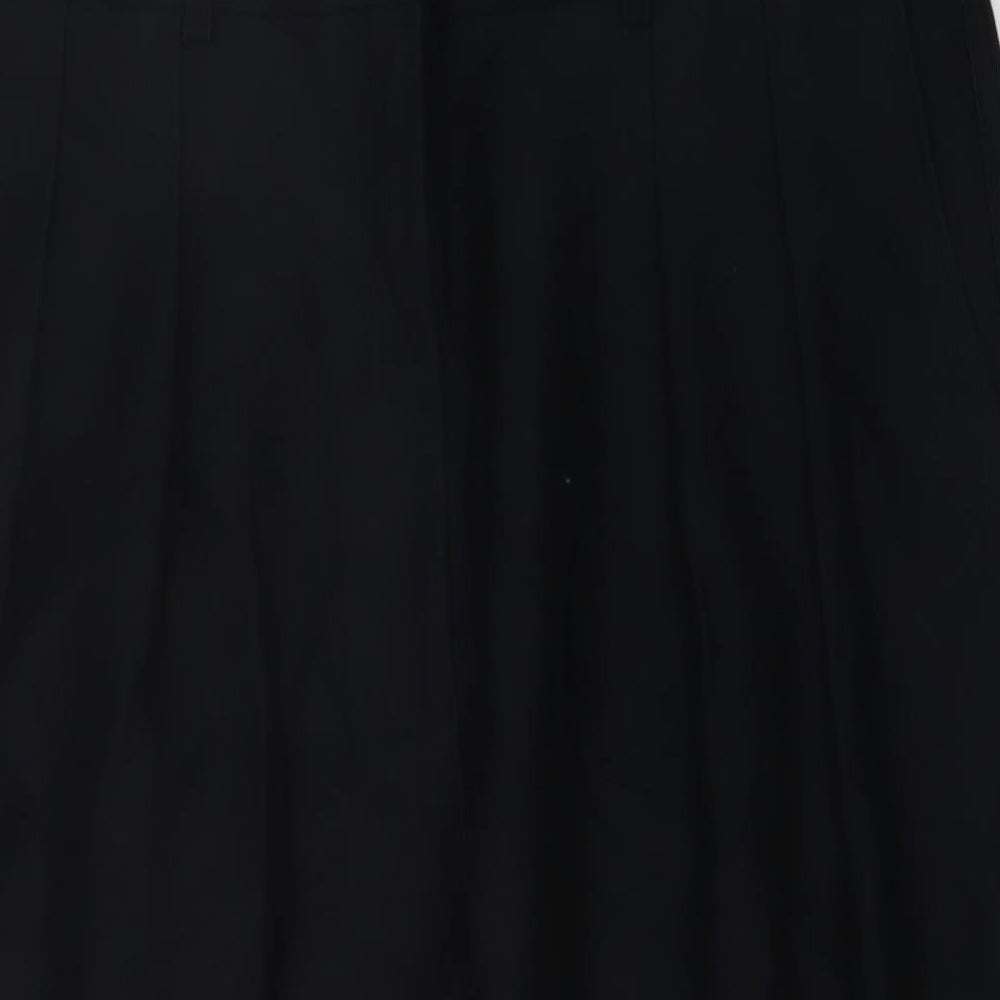 Marks and Spencer Womens Blue Cotton Trousers Size 16 L24 in Regular Button