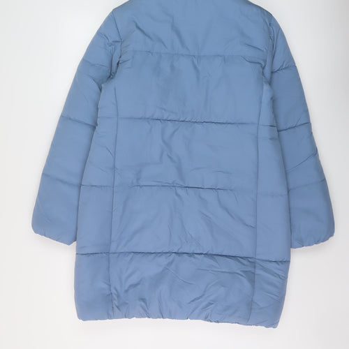 Marks and Spencer Womens Blue Jacket Coat Size 8 Zip
