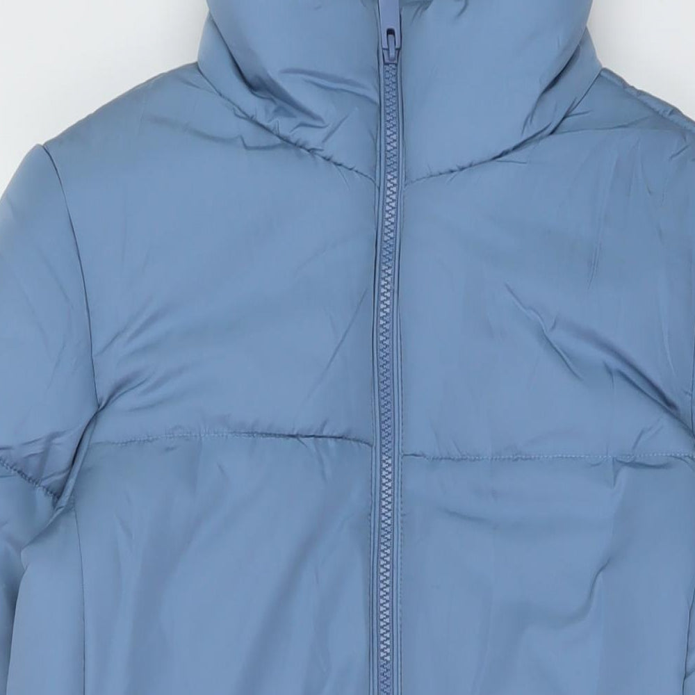 Marks and Spencer Womens Blue Jacket Coat Size 8 Zip