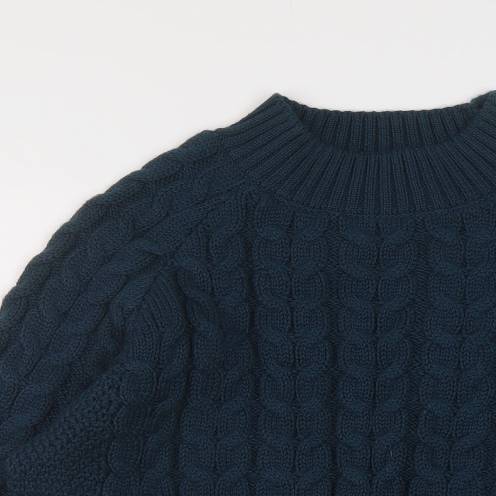 White Stuff Womens Green Mock Neck Polyester Pullover Jumper Size 12