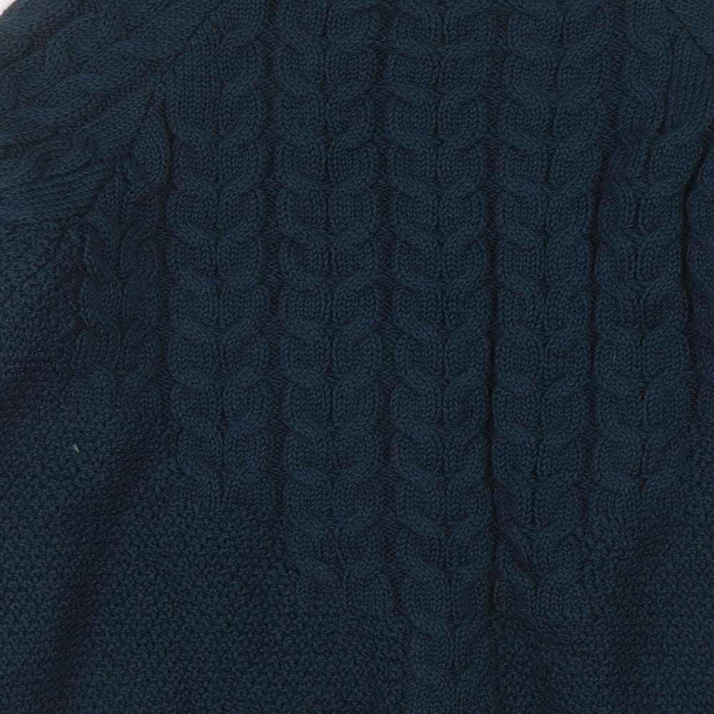 White Stuff Womens Green Mock Neck Polyester Pullover Jumper Size 12