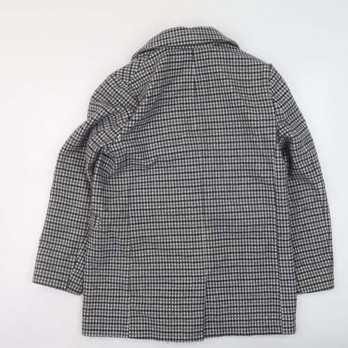 Grey Goose Womens Grey Check Overcoat Coat Size 12 Button