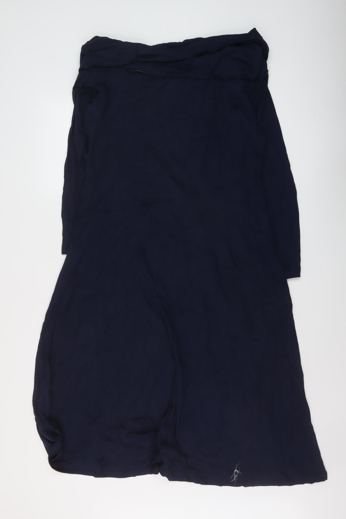 Marks and Spencer Womens Blue Viscose A-Line Size 16 Roll Neck Pullover