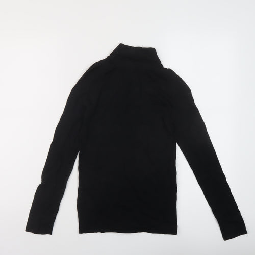 Marks and Spencer Womens Black Roll Neck Cotton Pullover Jumper Size 6