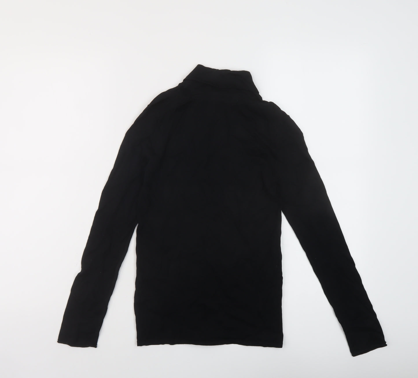 Marks and Spencer Womens Black Roll Neck Cotton Pullover Jumper Size 6