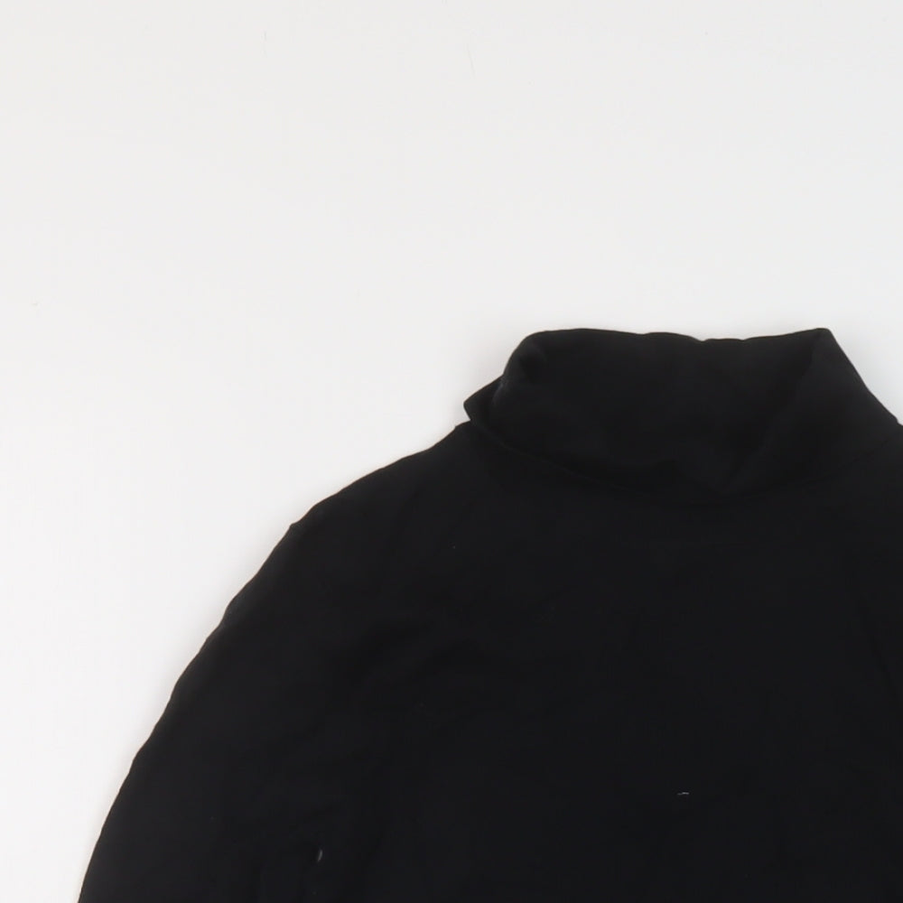 Marks and Spencer Womens Black Roll Neck Cotton Pullover Jumper Size 6