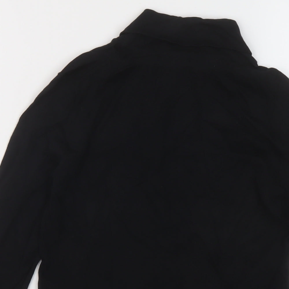Marks and Spencer Womens Black Roll Neck Cotton Pullover Jumper Size 6