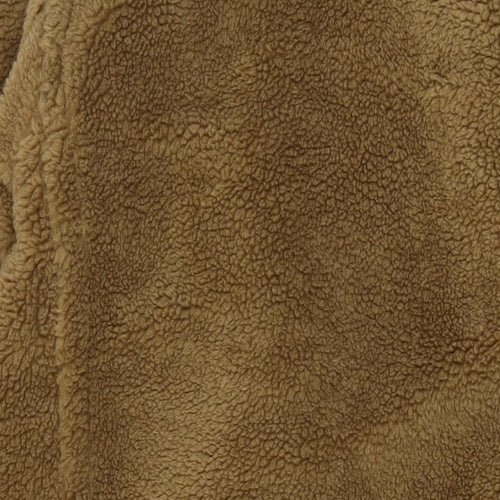 Boohoo Womens Brown Overcoat Coat Size 6 Button