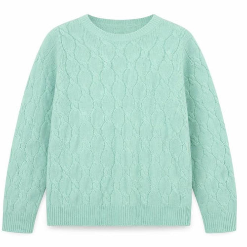 Forever 21 Womens Green Crew Neck Acrylic Pullover Jumper Size L