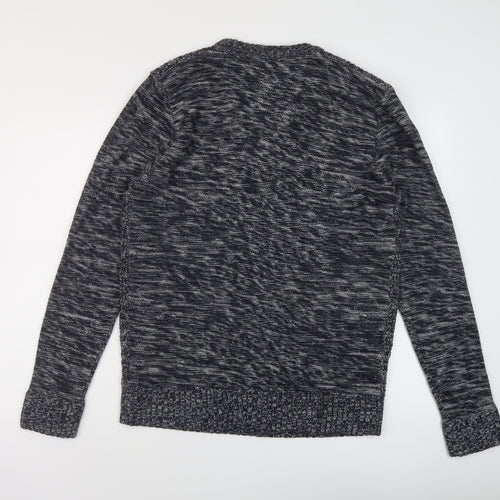 Brave Soul Mens Blue Crew Neck Acrylic Pullover Jumper Size XL Long Sleeve