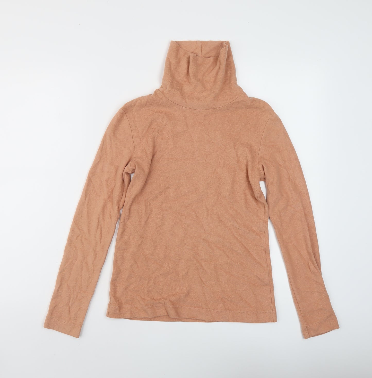 Uniqlo Womens Pink Polyester Basic T-Shirt Size M Roll Neck