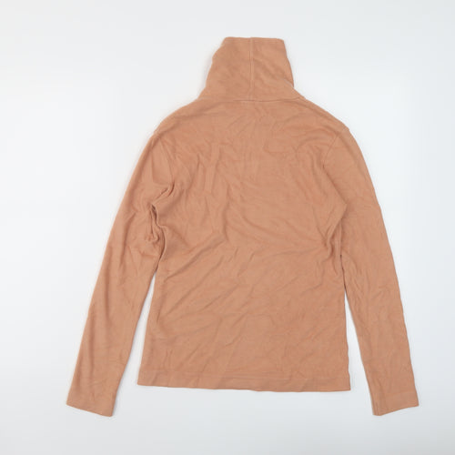 Uniqlo Womens Pink Polyester Basic T-Shirt Size M Roll Neck