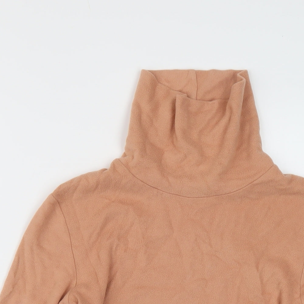 Uniqlo Womens Pink Polyester Basic T-Shirt Size M Roll Neck