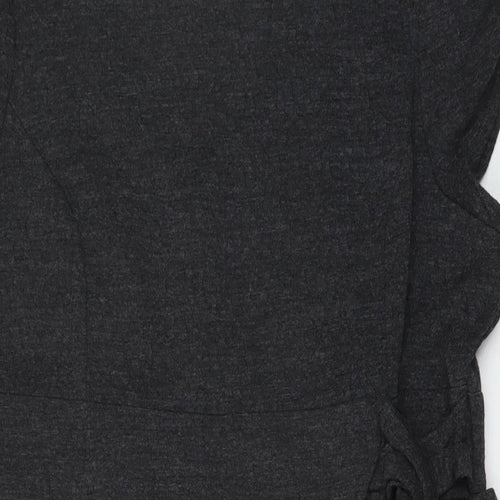Per Una Womens Grey Acrylic A-Line Size 20 Round Neck Zip