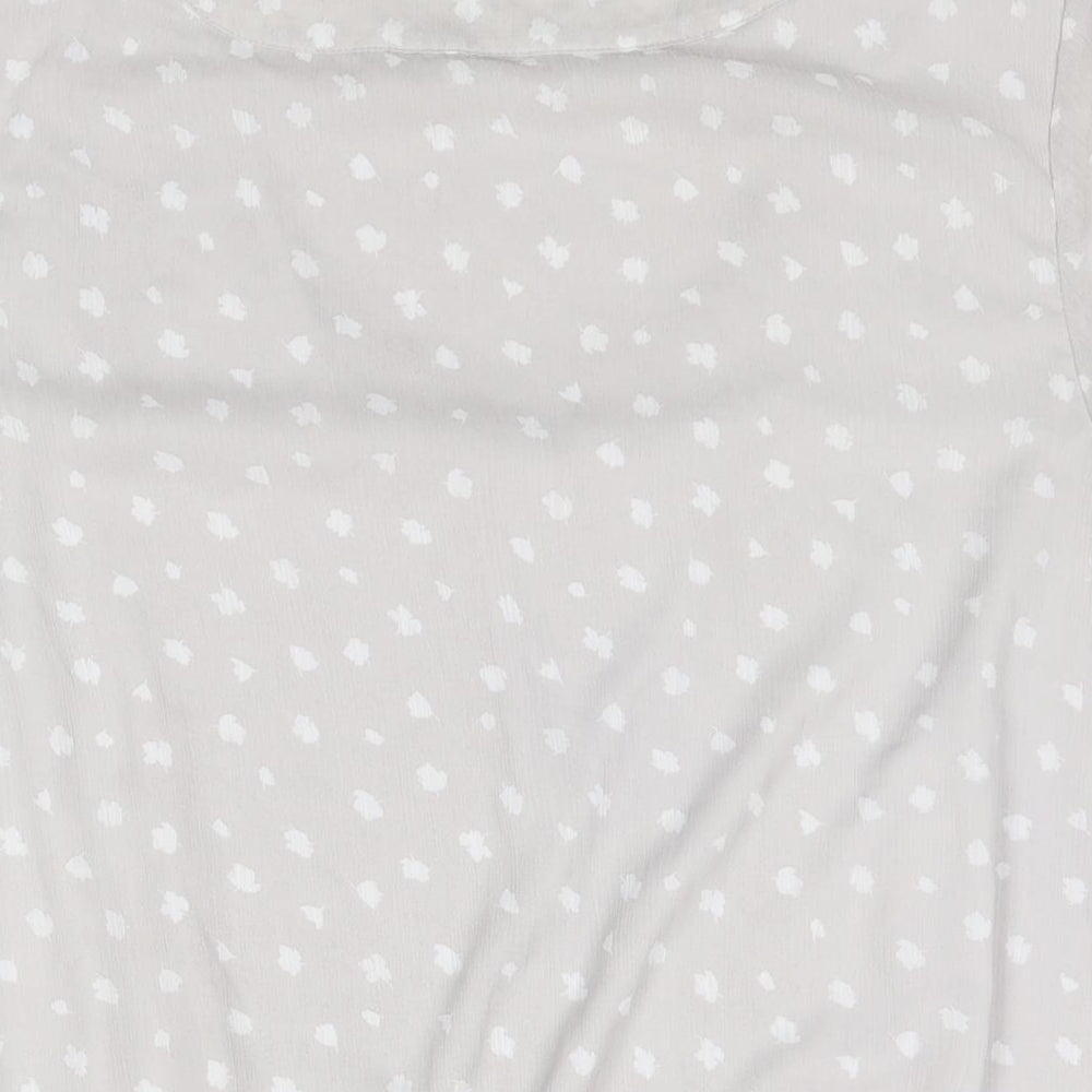 Bonmarché Womens Grey Geometric Polyester Basic Blouse Size 22 Round Neck