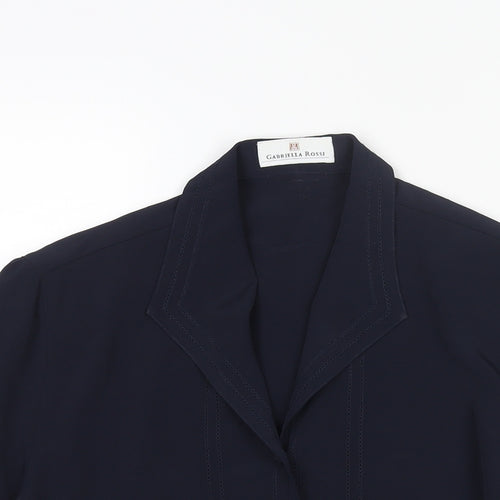 Gabriella Rossi Womens Blue Polyester Basic Blouse Size 10 Collared