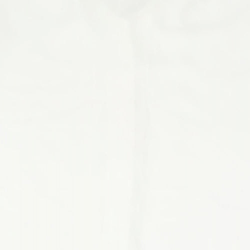 First Avenue Womens White Polyester Basic Blouse Size 12 Collared - Embroidered Detail