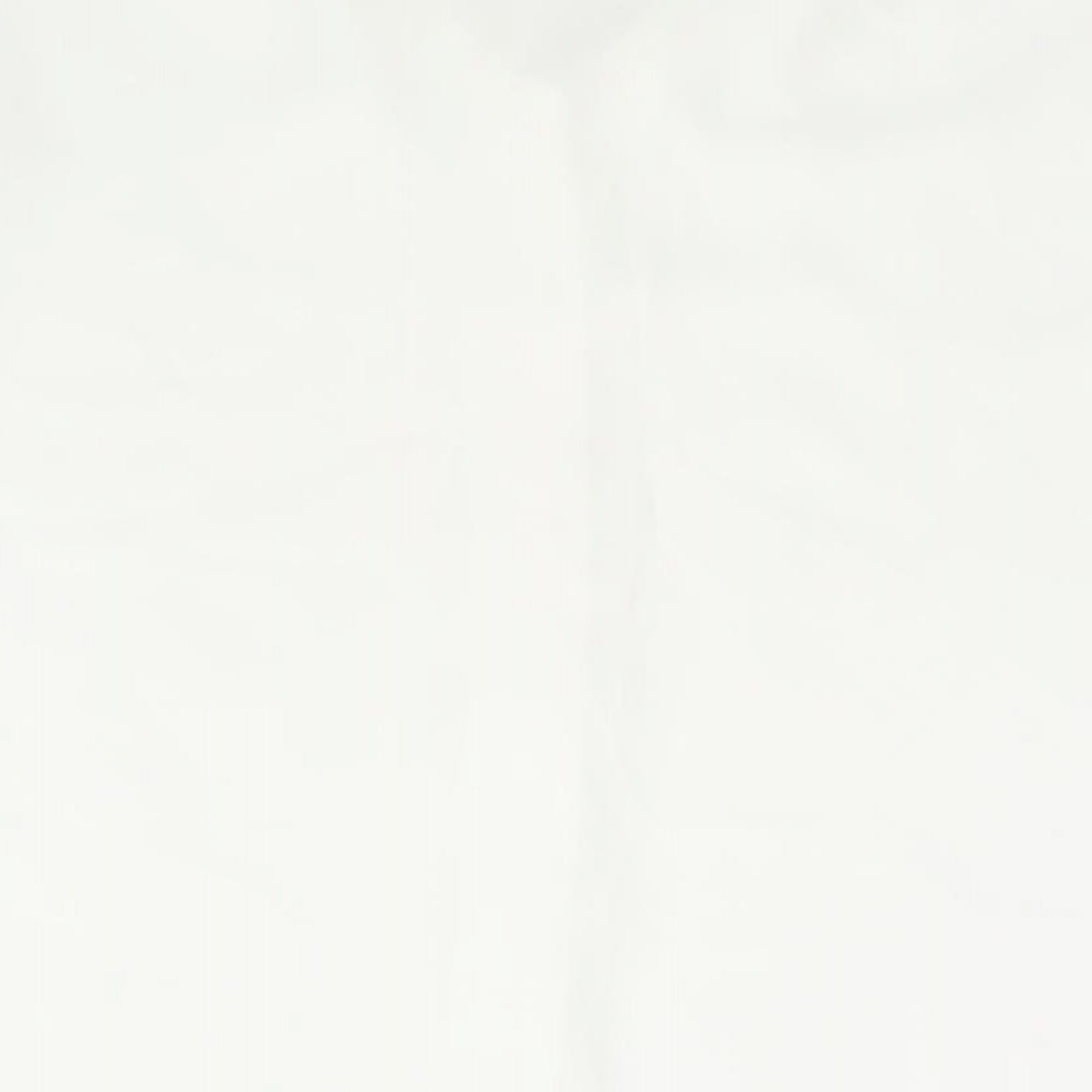 First Avenue Womens White Polyester Basic Blouse Size 12 Collared - Embroidered Detail