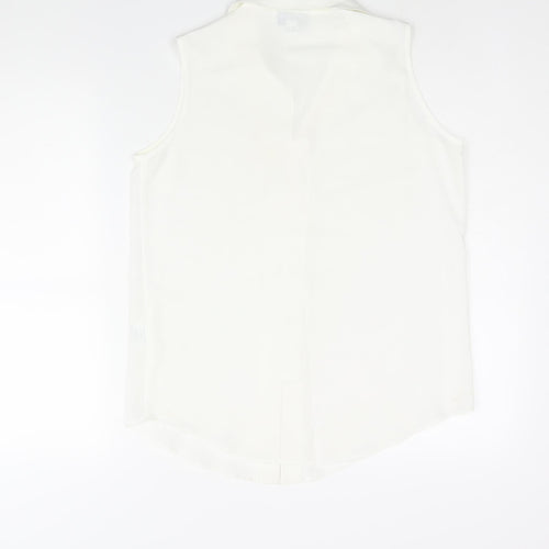 Principles Womens White Polyester Camisole Blouse Size 12 Collared