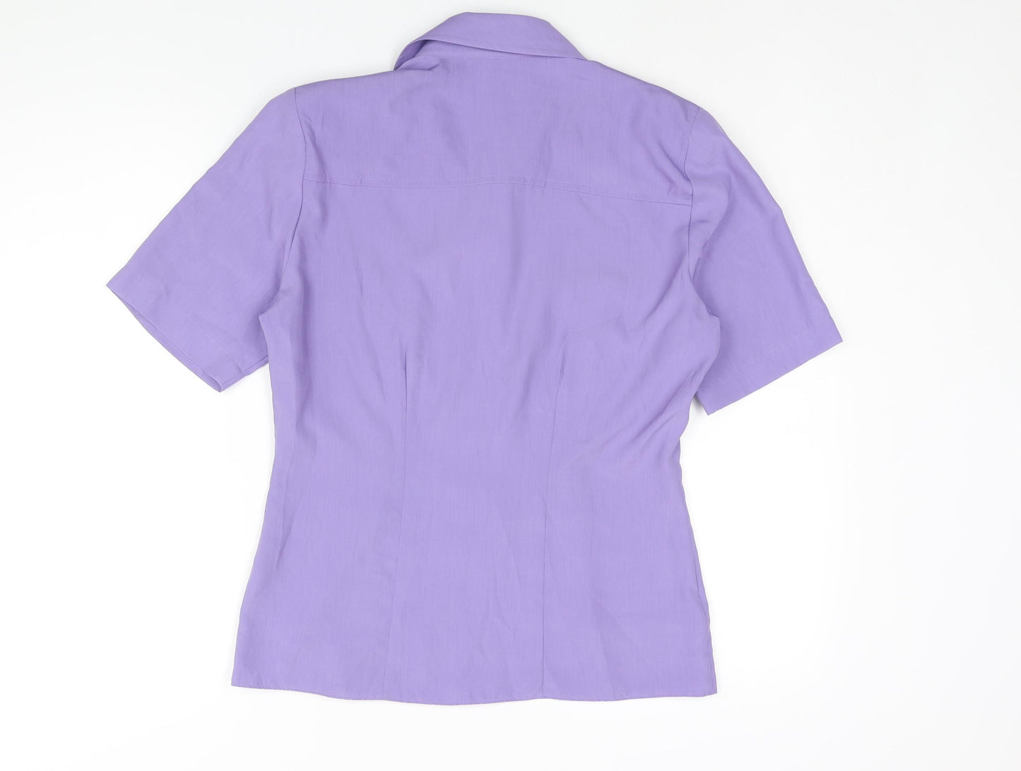 St Michael Womens Purple Polyester Basic Blouse Size 10 Collared - Pockets