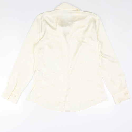 Marks and Spencer Womens Ivory Polyester Basic Blouse Size 10 Collared