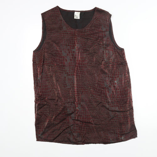 Davina Womens Red Animal Print Polyester Camisole Blouse Size 16 Round Neck - Snake Print