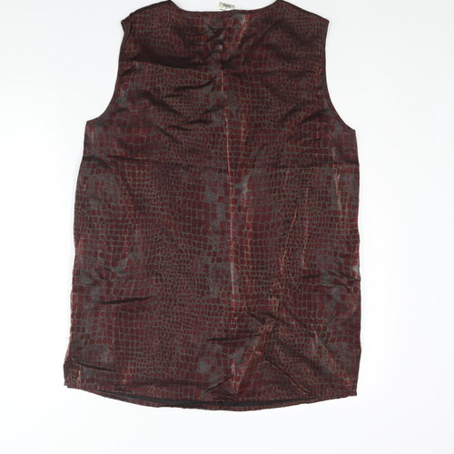 Davina Womens Red Animal Print Polyester Camisole Blouse Size 16 Round Neck - Snake Print