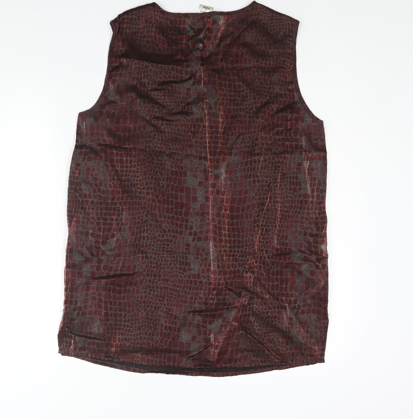 Davina Womens Red Animal Print Polyester Camisole Blouse Size 16 Round Neck - Snake Print