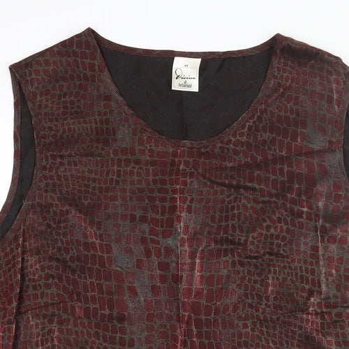 Davina Womens Red Animal Print Polyester Camisole Blouse Size 16 Round Neck - Snake Print