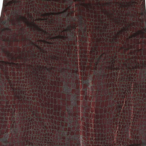 Davina Womens Red Animal Print Polyester Camisole Blouse Size 16 Round Neck - Snake Print