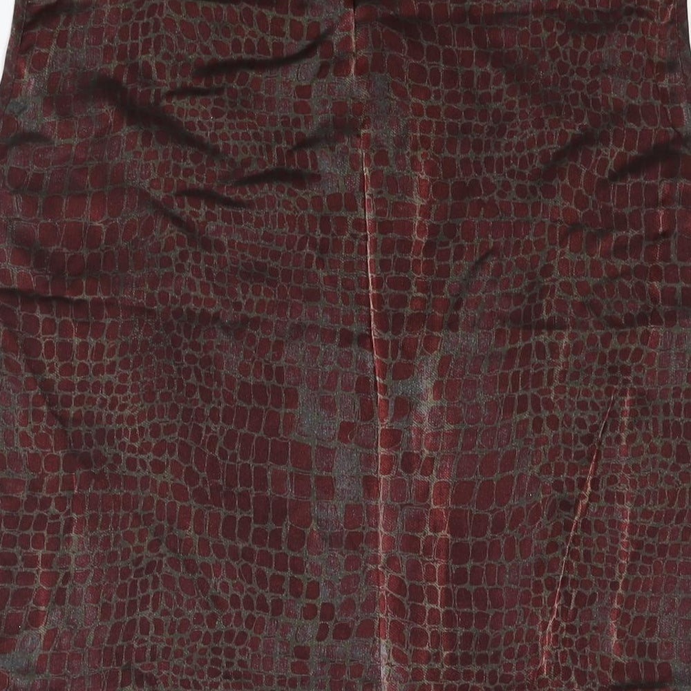Davina Womens Red Animal Print Polyester Camisole Blouse Size 16 Round Neck - Snake Print