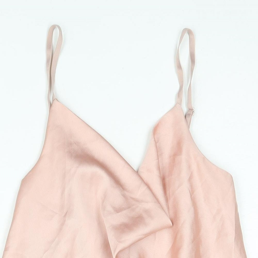 I SAW IT FIRST Womens Pink Polyester Camisole Blouse Size M Cowl Neck