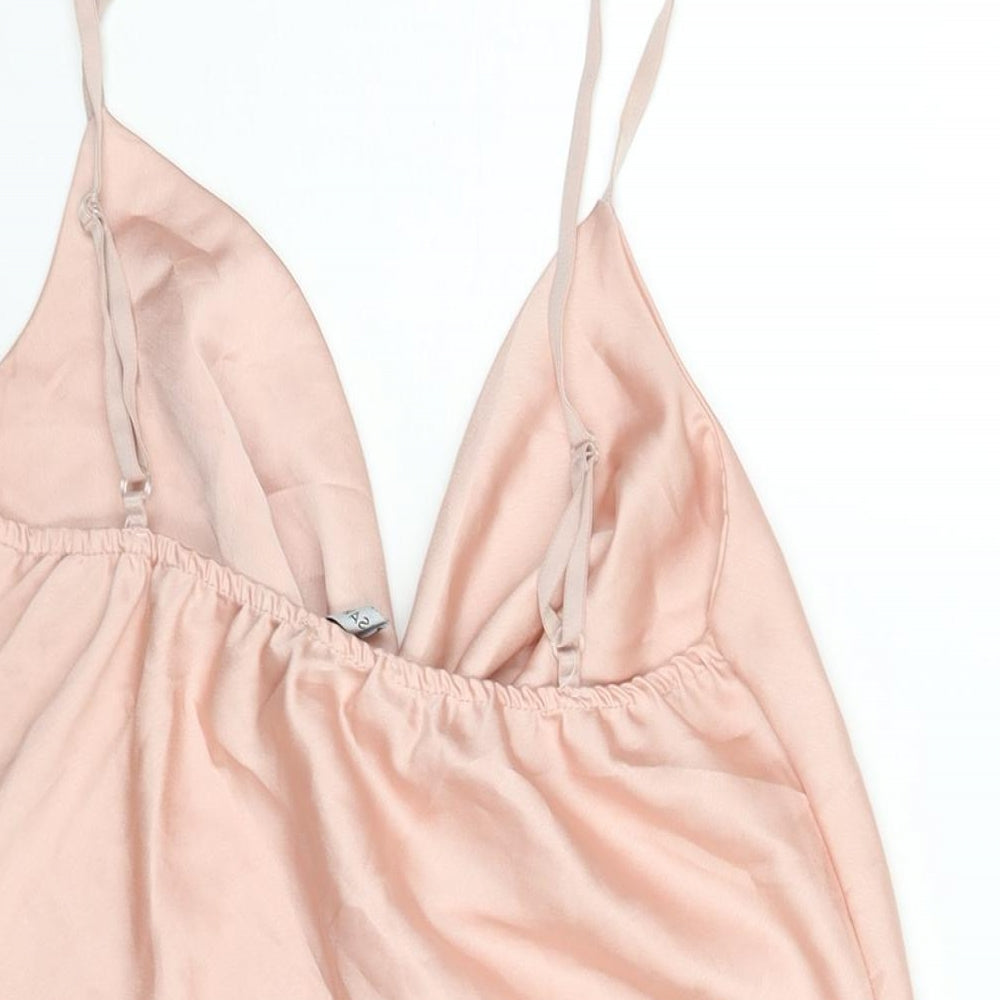 I SAW IT FIRST Womens Pink Polyester Camisole Blouse Size M Cowl Neck