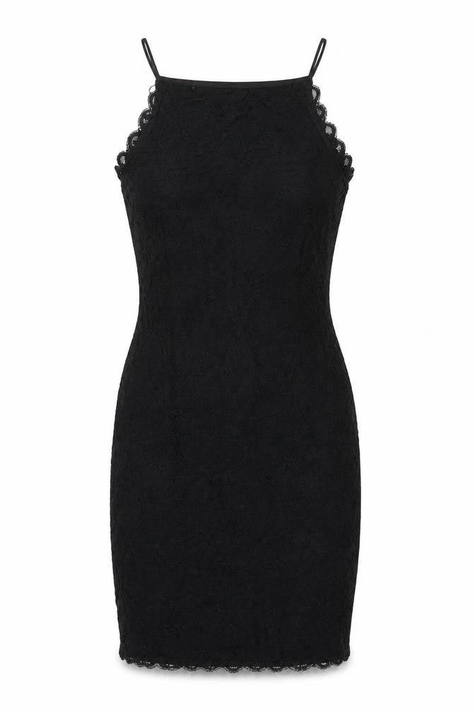 Front view of New Look women’s black nylon mini, size UK 10, round neck pullover