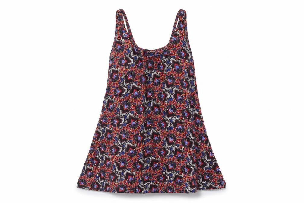 Marks and Spencer Womens Multicoloured Geometric Viscose Tunic Blouse Size 8 Scoop Neck