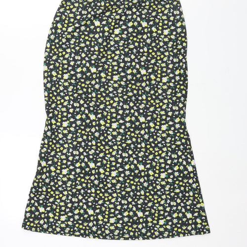 Boohoo Womens Multicoloured Floral Polyester Trumpet Skirt Size 12
